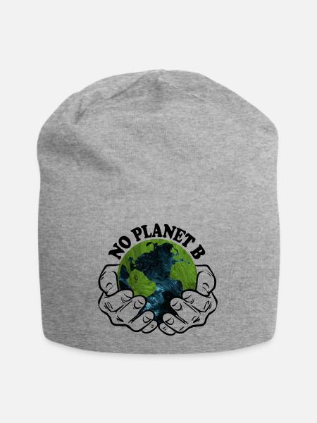 NO PLANET B - Jersey-Beanie - Grau meliert