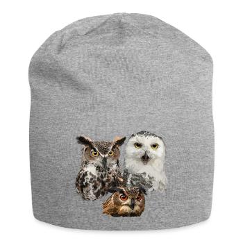 Eulen - Jersey-Beanie - Grau meliert - Vorne