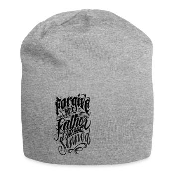 Pardonne-moi Père car j’ai péché Vector noir - Bonnet en jersey - gris chiné - Devant