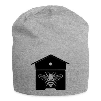 Maison d’abeilles ou nid d’abeilles - Bonnet en jersey - gris chiné - Devant