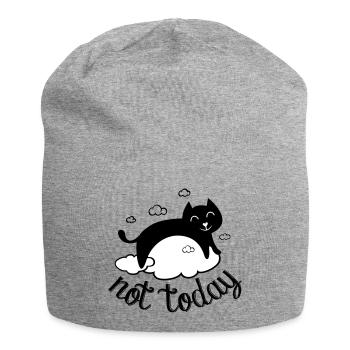 Not today, not today! funny cat humor - Jersey Beanie - heather grey - Front