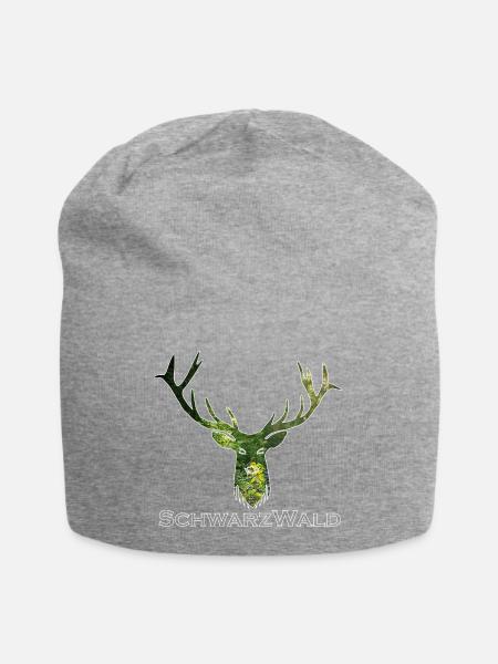 Schwarzwald Hirsch - Wald - Jersey-Beanie - Grau meliert