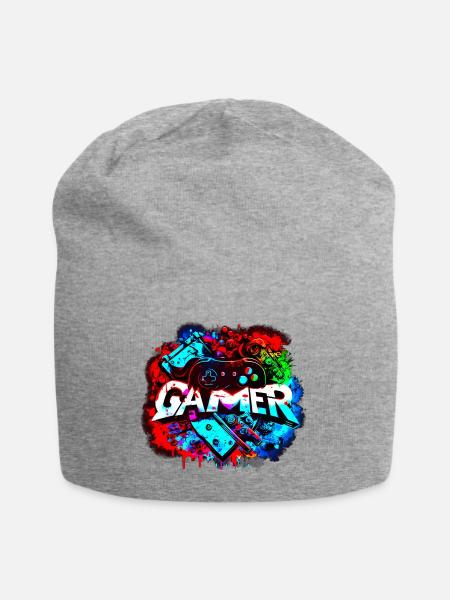 Gamer - Spiele & Videospiele - Jersey-Beanie - Grau meliert