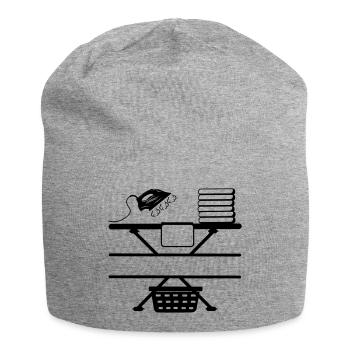 Steam iron iron paste and text banner - Jersey Beanie - heather grey - Front