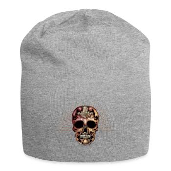 Crâne décoratif élégant - Bonnet en jersey - gris chiné - Devant