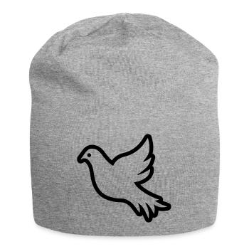 Taube Kontur Umriss Friedenssymbol - Jersey-Beanie - Grau meliert - Vorne