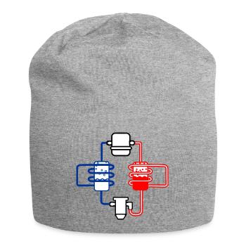 Pompe à chaleur rouge bleu - Bonnet en jersey - gris chiné - Devant