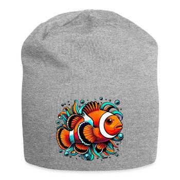 Poisson-clown - Bonnet en jersey - gris chiné - Devant