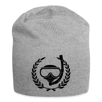 Schnorchelbrille im Lorbeerkranz - Jersey-Beanie - Grau meliert - Vorne