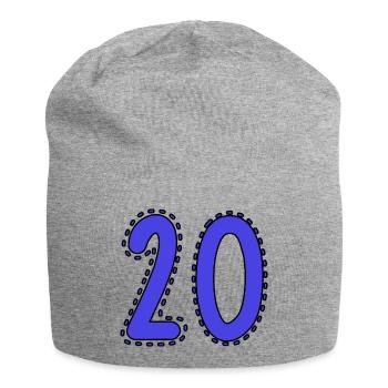 20. 20 ANS. 20e ANNIVERSAIRE. ANNIVERSAIRE 20 ANS. - Bonnet en jersey - gris chiné - Devant