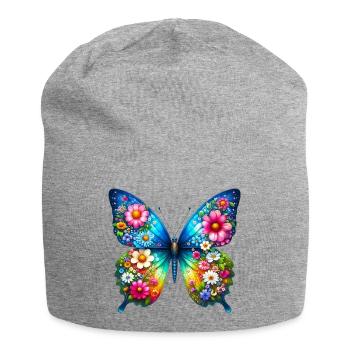 Butterfly Flower Flowers - Jersey Beanie - heather grey - Front