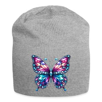 Butterfly, Diamond, Diamonds, Crystals, Crystal - Jersey Beanie - heather grey - Front