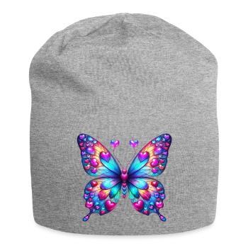 Coeur papillon Coeurs Coeurs Coeurs Coeurs - Bonnet en jersey - gris chiné - Devant