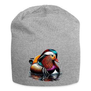 Canard mandarin - Bonnet en jersey - gris chiné - Devant