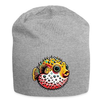 Kugelfisch - Jersey-Beanie - Grau meliert - Vorne