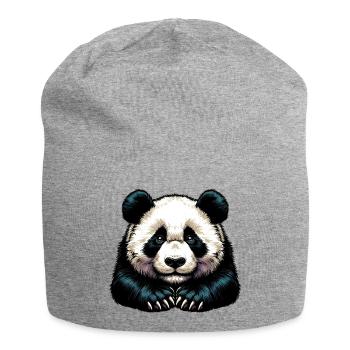 Panda - Jersey Beanie - heather grey - Front