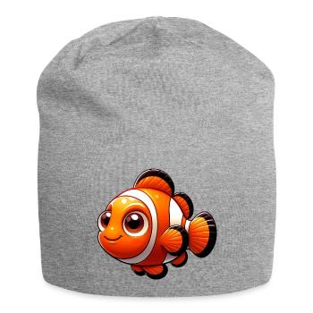Poisson-clown - Bonnet en jersey - gris chiné - Devant