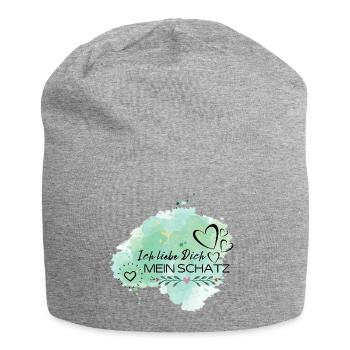 Ich liebe Dich - Jersey-Beanie - Grau meliert - Vorne