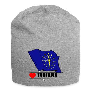 Flag Indiana heart INDIANA - Jersey Beanie - heather grey - Front