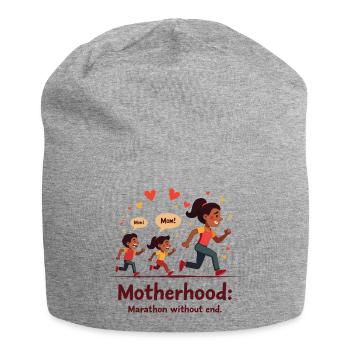 Être mère : un marathon sans fin. - Bonnet en jersey - gris chiné - Devant