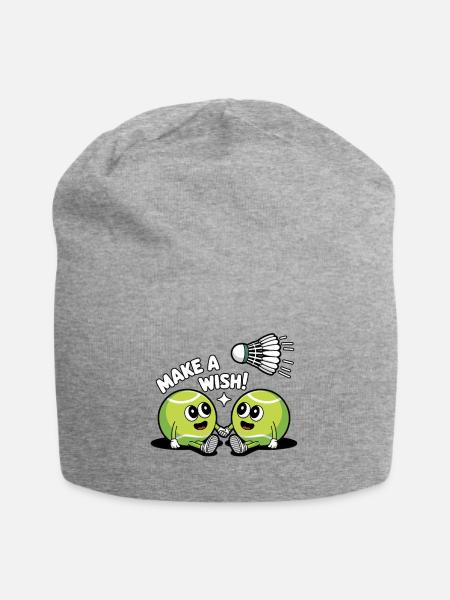 Tennisball Comic – Make a Wish Gag - Jersey-Beanie - Grau meliert