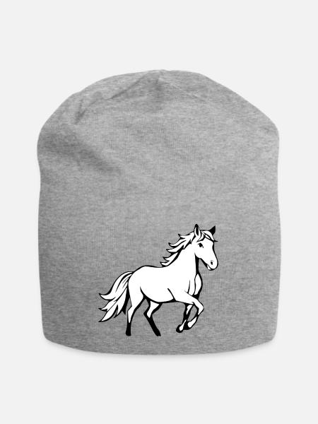 weißes Pferd weiß Kinder T-shirt Geschenk - Jersey-Beanie - Grau meliert