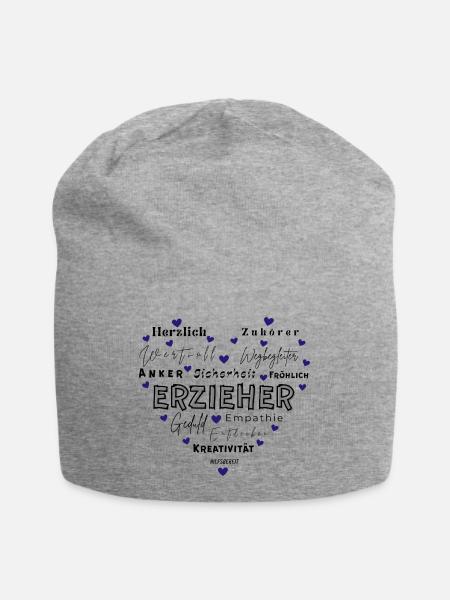 Geschenk Erzieher - Jersey-Beanie - Grau meliert