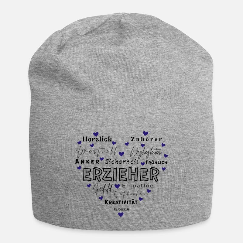 Educator Heart - Jersey Beanie - heather grey