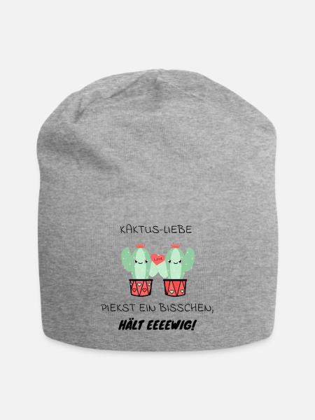 Kaktus-Liebe - Jersey-Beanie - Grau meliert