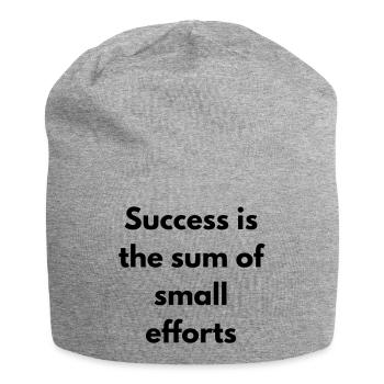 Erfolg ist die Summe kleiner Anstrengungen - Jersey-Beanie - Grau meliert - Vorne