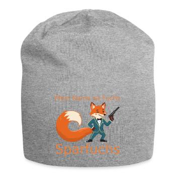 Fuchs Geheimagent im Anzug aka der Sparfuchs - Jersey-Beanie - Grau meliert - Vorne