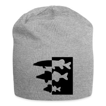 Pike and zander perch - Jersey Beanie - heather grey - Front