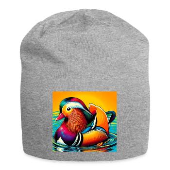 Canard mandarin - Bonnet en jersey - gris chiné - Devant