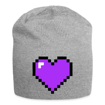 Santé 8-bit du cœur du Pixel - Bonnet en jersey - gris chiné - Devant