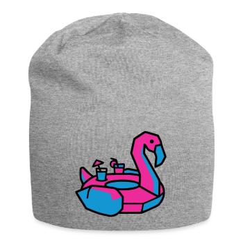 Fête de la piscine des animaux natants Flamants - Bonnet en jersey - gris chiné - Devant