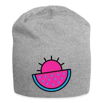 Watermelon Sun 90s Pop Art - Jersey Beanie - heather grey - Front