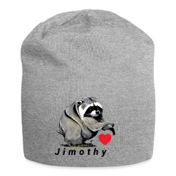 Jimothy Meerkat Heart Design - Jersey Beanie - heather grey - Front