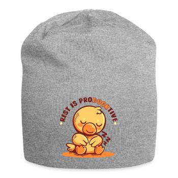 Le reste est productif - Bonnet en jersey - gris chiné - Devant
