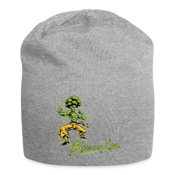 Brocco-Lee – Lustiger Brokkoli Kung-Fu Kämpfer - Jersey-Beanie - Grau meliert - Vorne