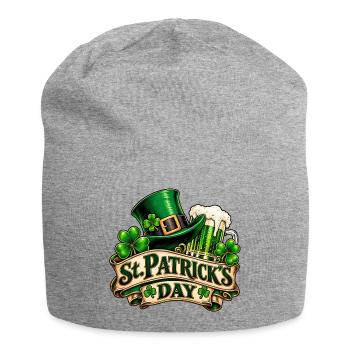 St Patrick's Day – Kleeblatt & Bier - Jersey-Beanie - Grau meliert - Vorne
