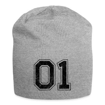 Anzahl 01 - Jersey-Beanie - Grau meliert - Vorne