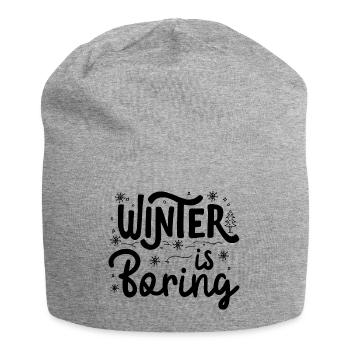 Winter is boring - Jersey Beanie - heather grey - Front