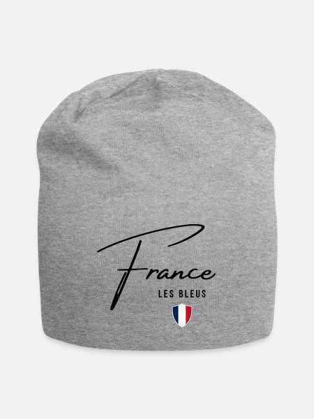 Flagge Frankreichs, französischer Stolz - Jersey-Beanie - Grau meliert