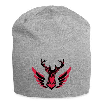 Grand cerf bien avec des ailes 2c C - Bonnet en jersey - gris chiné - Devant