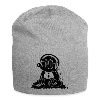 the Mole as a DJ - Jersey Beanie - heather grey - Front