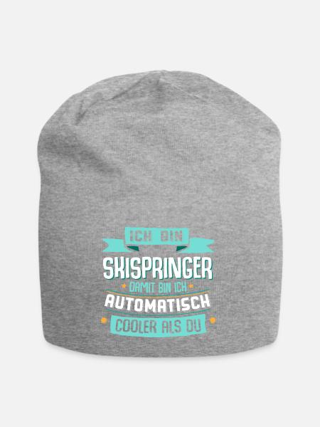 Ich bin Skispringer, damit bin ich cooler als du. - Jersey-Beanie - Grau meliert