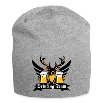 176 Super cerf drink team aile bière - Bonnet en jersey - gris chiné - Devant