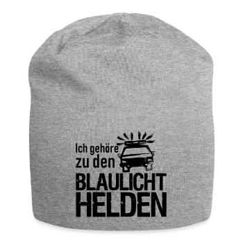 Blaulicht Polizei Feuerwehr Sanitäter Geschenk - Jersey-Beanie - Grau meliert - Vorne