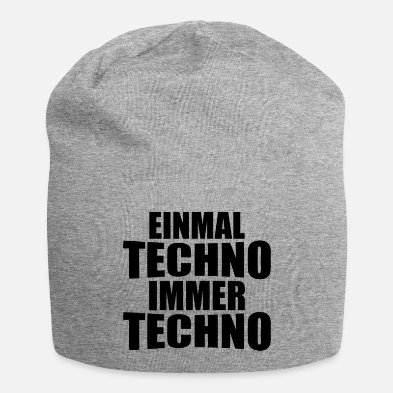 einmal Techno immer Techno - Jersey-Beanie - Grau meliert