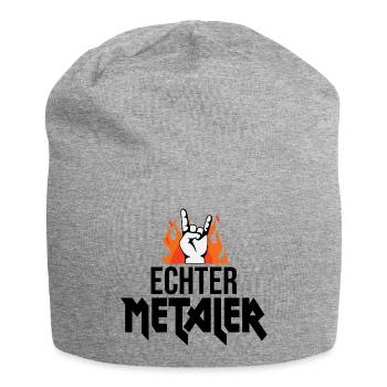 real metal fan heavy metal - Jersey Beanie - heather grey - Front